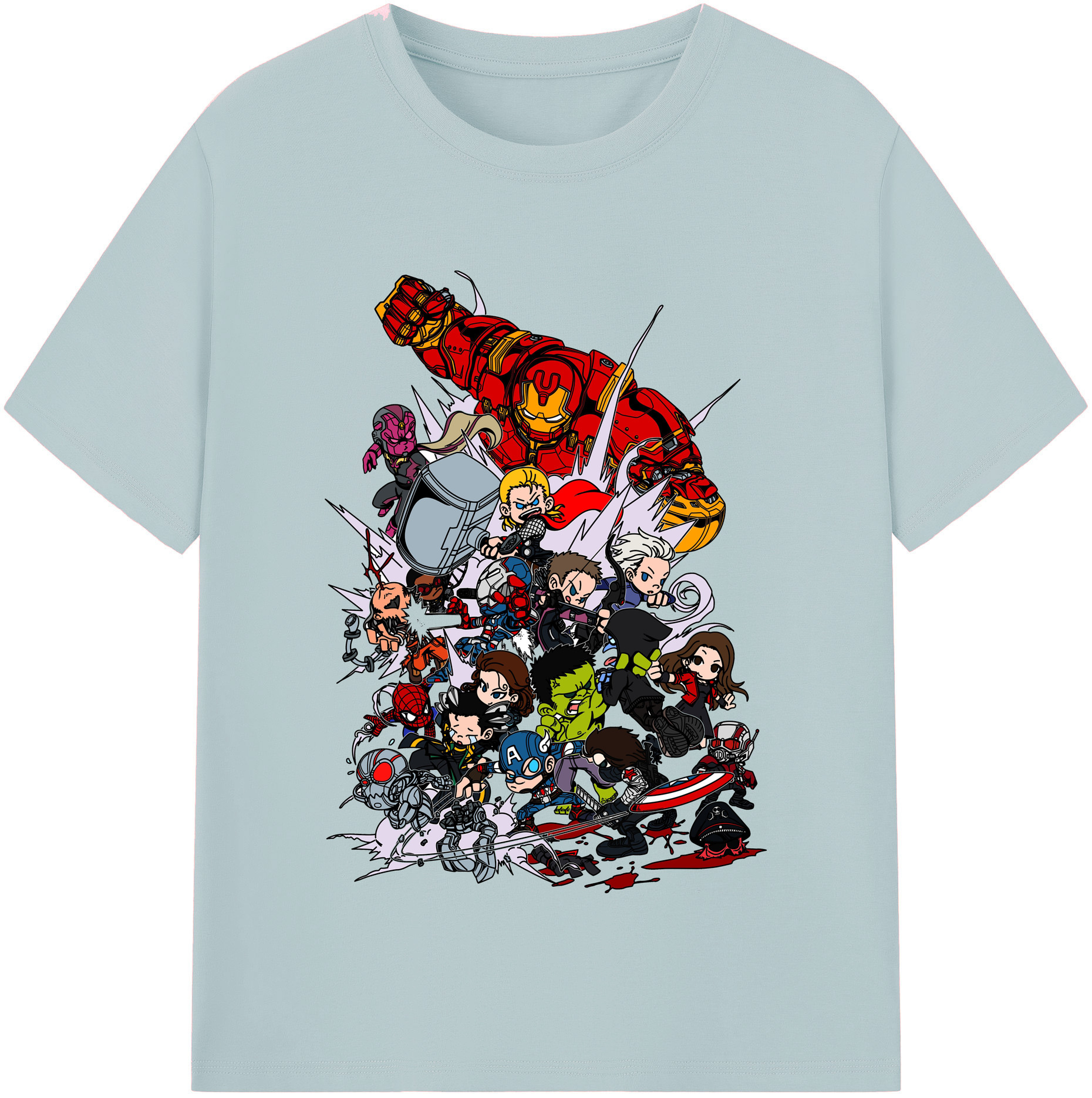 （画像用） アベンジャーズ The Avengers 綿100％半袖Tシャツ（フロントプリント）